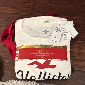 Hollister White and Red Sleep Set